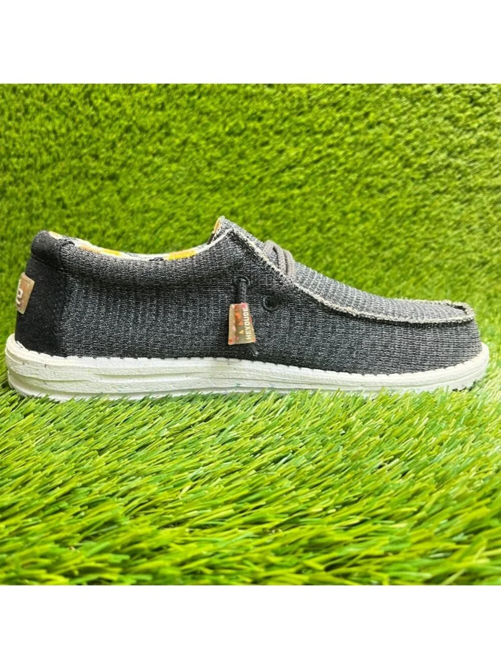 Hey Dude Wally Eco Sox Charcoal Gray Mens Size 8 Casual Walking Slip-On Shoes